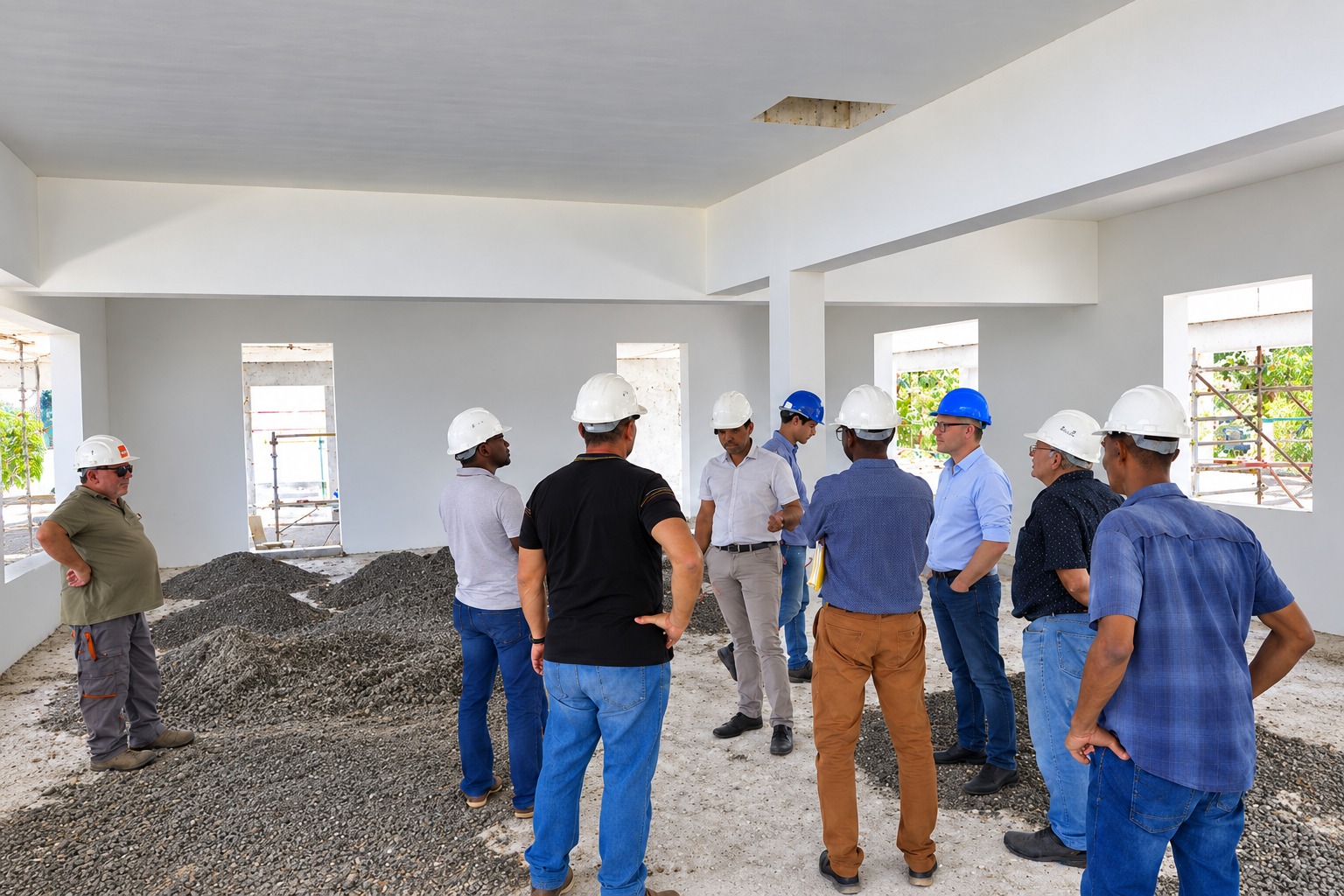Réunion de chantier à Trois-Rivières en Guadeloupe avec suivi et coordination de projet